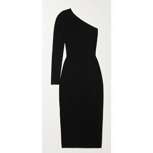 VICTORIA BECKHAM VB Body one-shoulder stretch-knit midi dress in Black NWT Size